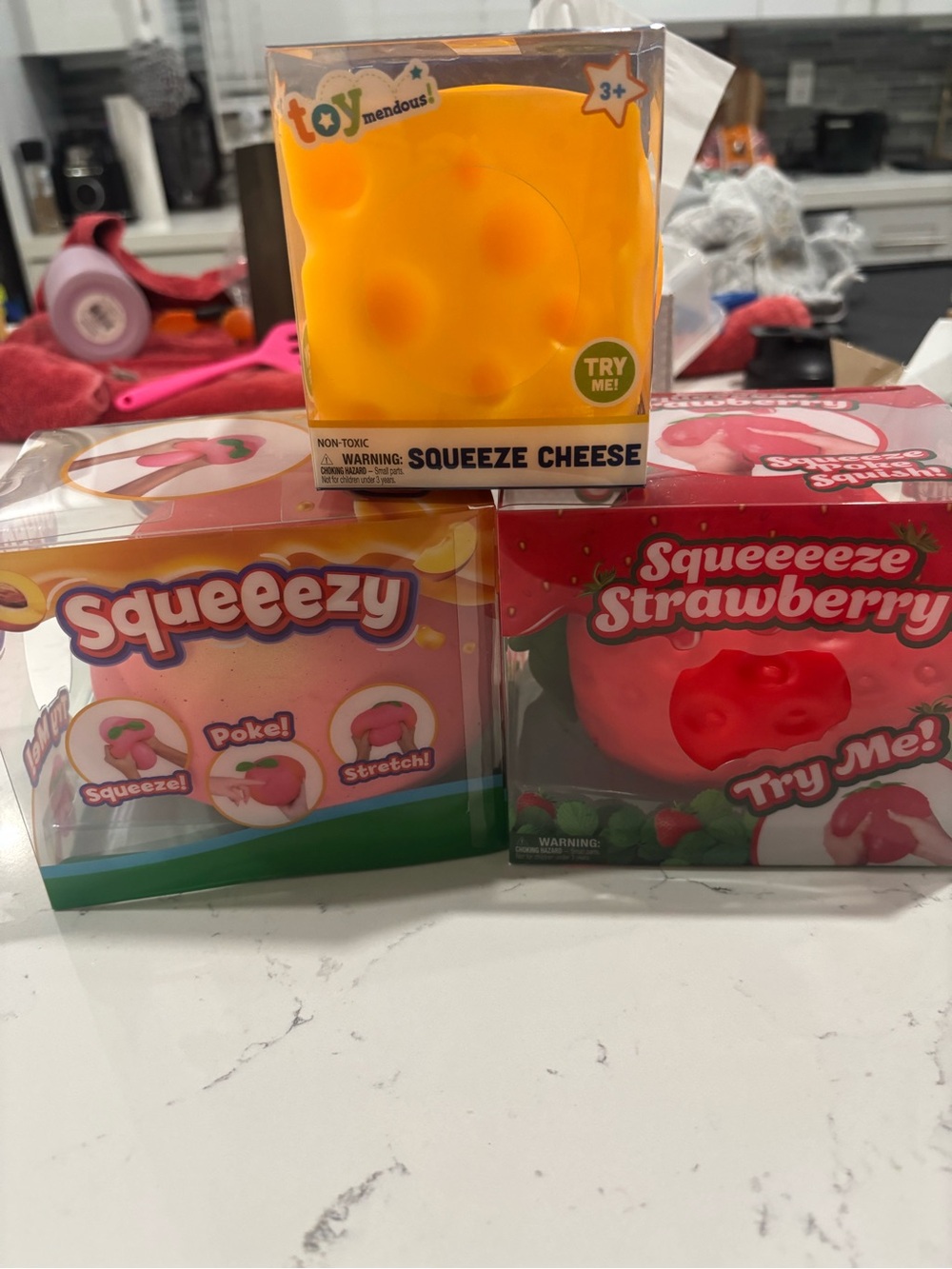 Sunny Days Fruit Squishy Bundle | peach Strawberry, cheese | Sensory fidget toys